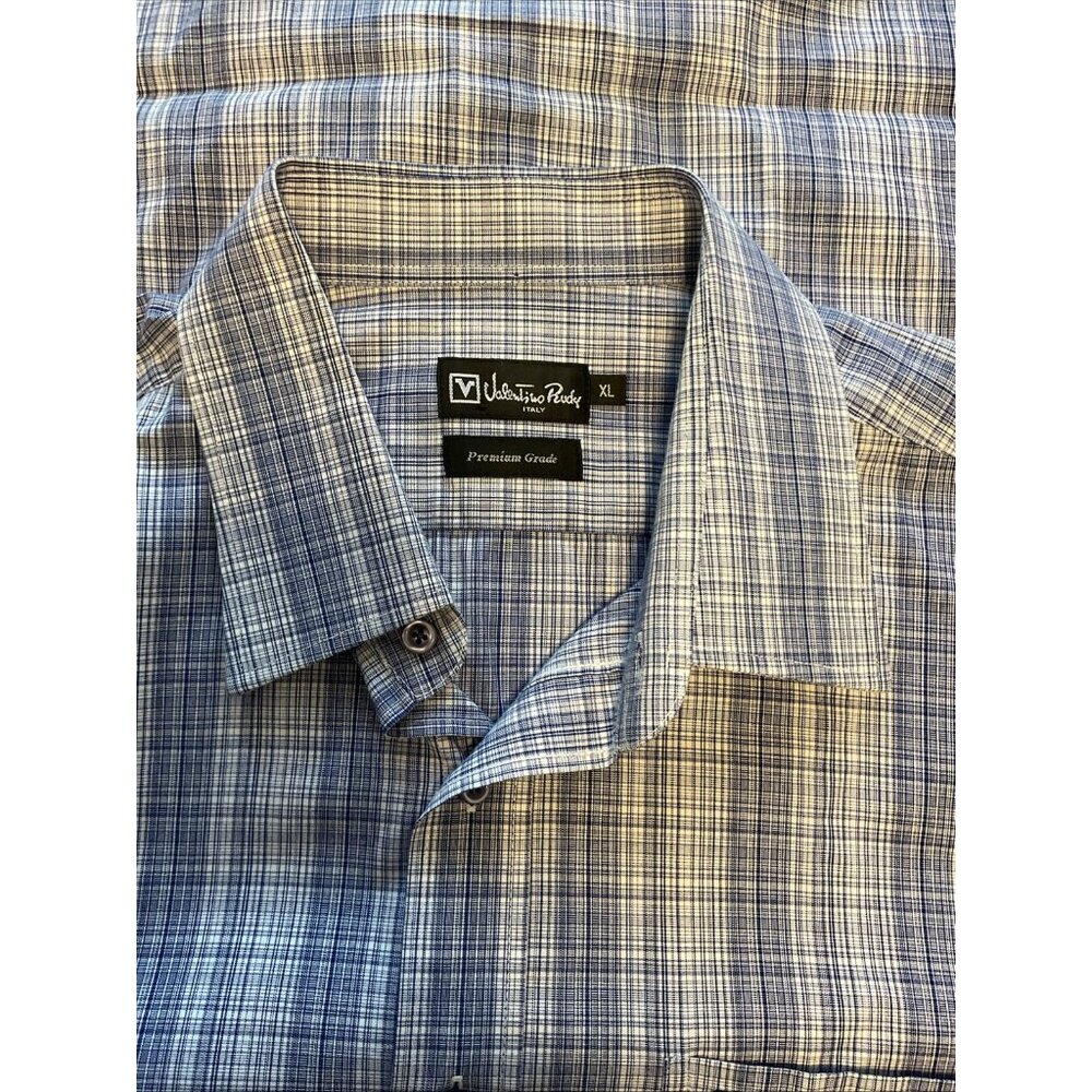 Valentino Rudy Men’s Blue Striped Button Shirt Size XL Italy